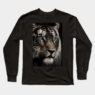 Tiger with blue eyes Long Sleeve T-Shirt